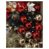 Red & Gold Glass Ornaments, Lights & More