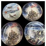 (4) Memorial Plates Honoring WWII VETS