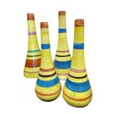 (4) Portugal Hand Painted SECLA Vases