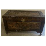 Chinese Hand Carved Wood Chest