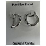 Genuine Crystal Pure Silver Plated Earrings