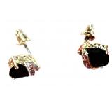 Black Onyx & Diamond Earrings