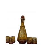 Bohemian Crystal Decanter & 6 Glasses