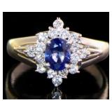 Platinum 1.03 ct Natural Sapphire & Diamond Ring