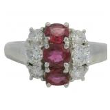 Platinum 1.37 ct Natural Ruby & VS Diamond Ring