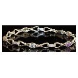 Beautiful Natural Gemstone & Diamond Bracelet