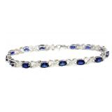 Beautiful Blue Sapphire & Diamond Bracelet