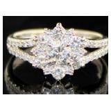 Platinum .90 ct Natural Brilliant Diamond Ring