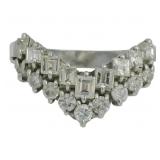 Platinum 1.00 ct Natural Brilliant Diamond Ring