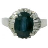 Platinum 2.09 ct Natural Sapphire & Diamond Ring