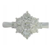 Platinum 1.00 ct Natural Brilliant Diamond Ring