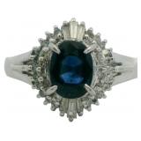 Platinum 1.35 ct Natural Sapphire & Diamond Ring