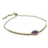 Cabochon Amethyst & Topaz Bolo Bracelet