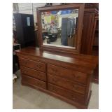 Cherry Dresser And Mirror