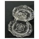 Etched Crystal Cambridge Glass Divided Relish