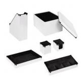White Faux Leather Desk Set