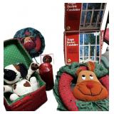 Christmas Wreath, Dog & Electric Candles