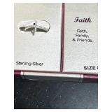 Sterling Silver Size 8 Faith Ring Priced $58.