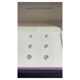 3 Pair Silver Plated Earrings (Priced $42)