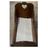 Vintage Handmade Wooden Doll Cradle