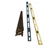 (2) Levels & Handsaw ALL GOOD