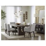 Ashley Burkhaus Table & 6 Upholstered Side Chairs