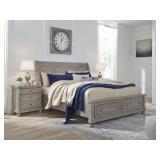Queen Lettner Sleigh Storage Bed & Nightstand Set
