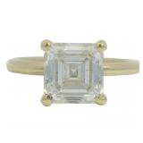 14k Gold 3.06 ct Asscher Cut Lab Diamond Ring