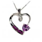 Elegant Pink Sapphire & Diamond Pendant