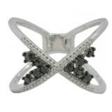 10kt Gold Black & White Natural Diamond Ring