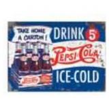Pepsi Cola Take Home A Carton Tin Sign