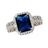 Radiant Cut 3.10 ct Sapphire Dinner Ring