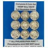 1926-1937 Complete Buffalo Nickel Set