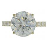 14kt Gold 5.28 ct Round VS Lab Diamond Ring