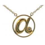 Elegant Diamond Accented 'A' Initial Necklace