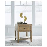 Sharlance Light Brown Sotrage End Table
