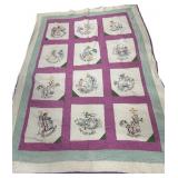 Embroidered Biblical Quilt Hand Stitched