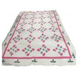 Beautiful Hand Stitched Wind Blown Tulip Quilt