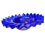 4 x 13 ï¿½  Blue & White Art Glass Bowl