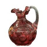 Cranberry Fenton Opalescent Coin Dot  Pitcher