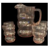 Pink Pitcher & Glasses