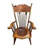 Leather Seat Spindle Back Rocker
