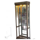 Lighted Mirror Curio Cabinet wï¿½ Glass Shelves