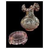 Beautiful Dusty Rose Fenton Vase wï¿½ Stand