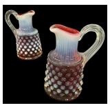 Fenton Cranberry Opalescent Hobnail Cruet