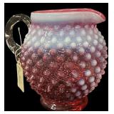 5 ï¿½ Fenton Cranberry Hobnail Pitcher