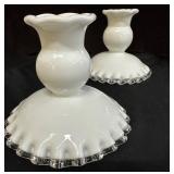 Silver Crest Fenton Candle Holders