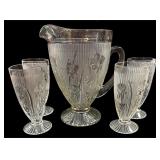 Iris Clear Pitcher & Glasses