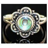 Vintage Style Natural Abalone Dinner Ring