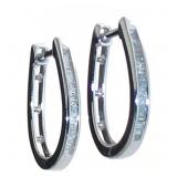 Elegant 1/4 ct Baguette Diamond Hoop Earrings